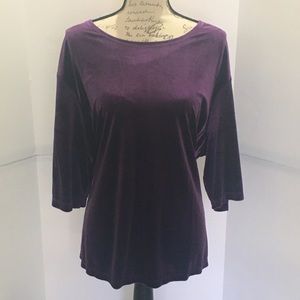 Jessica Holbrook Purple velvet Long Sleeve Top